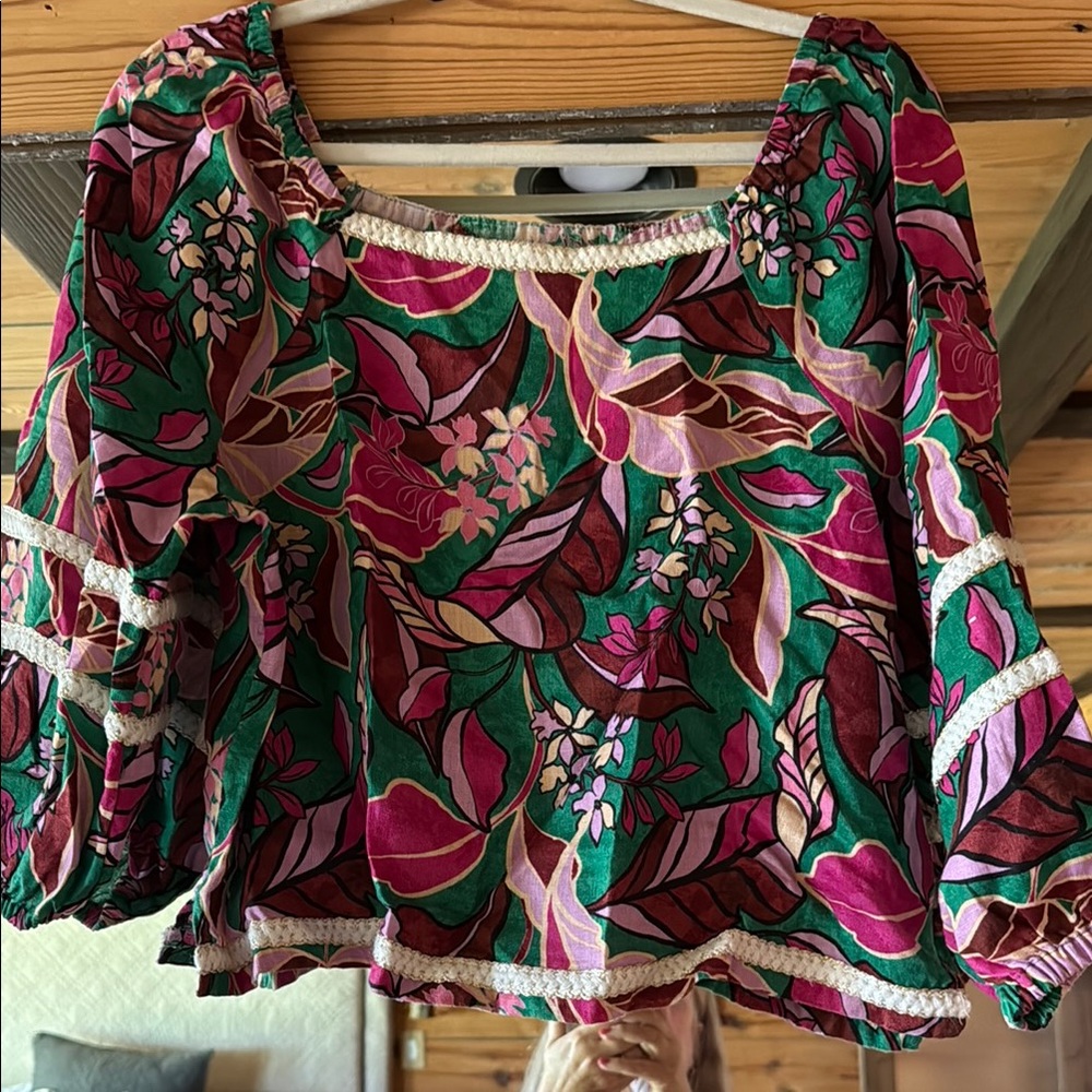 Colorful linen top - Looks like Farm Rio
